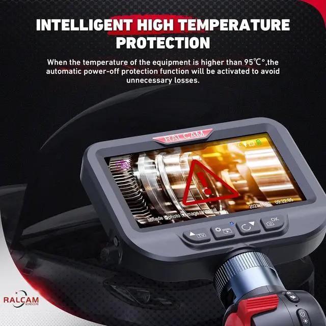 Alt view image 7 of 7 - Ralcam Two-Way Articulating Borescope 0.33in, Industrial Endoscope Camera with Light 4.3inch Semi-Rigid Snake Inspection Camera for Automatic Mechanics Aircraft