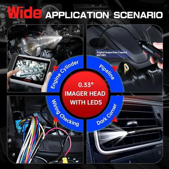 Alt view image 5 of 7 - Autel MaxiVideo MV108S USB Endoscope, Waterproof 8.5mm Imager Inspection Camera with Light, 1920x1080 HD 2MP Borescope for Autel Scanner & PC, Upgrade of MV108 MV105, Snake Camera with 1M Cable