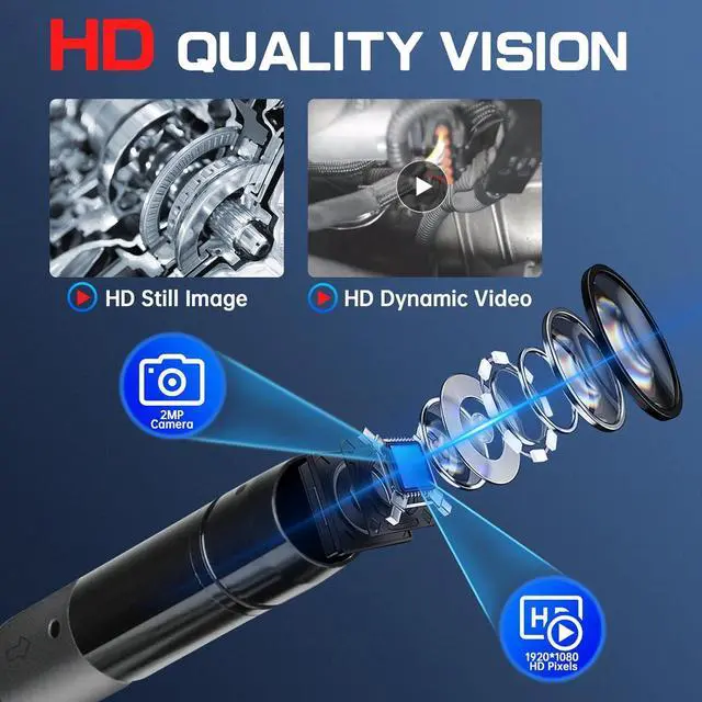 Alt view image 2 of 7 - Autel MaxiVideo MV108S USB Endoscope, Waterproof 8.5mm Imager Inspection Camera with Light, 1920x1080 HD 2MP Borescope for Autel Scanner & PC, Upgrade of MV108 MV105, Snake Camera with 1M Cable