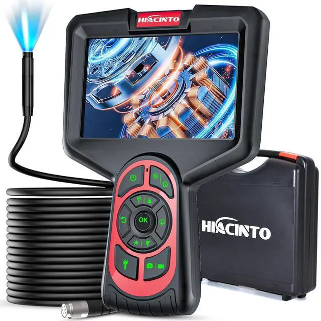 Main image of Autofocus Endoscope with 5" Screen, ES550 Auto Focus Industrial Borescope Inspection Camera, 16.5FT Gooseneck Probe, IPS LCD Screen, LED Lights & Case