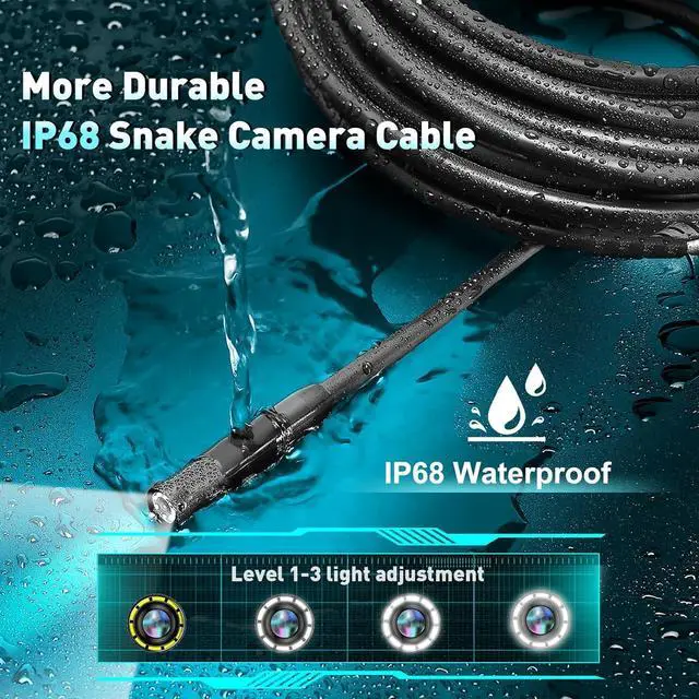 Alt view image 4 of 6 - Autofocus Endoscope with 5" Screen, ES550 Auto Focus Industrial Borescope Inspection Camera, 16.5FT Gooseneck Probe, IPS LCD Screen, LED Lights & Case