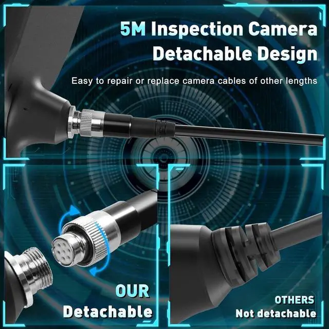 Alt view image 3 of 6 - Autofocus Endoscope with 5" Screen, ES550 Auto Focus Industrial Borescope Inspection Camera, 16.5FT Gooseneck Probe, IPS LCD Screen, LED Lights & Case
