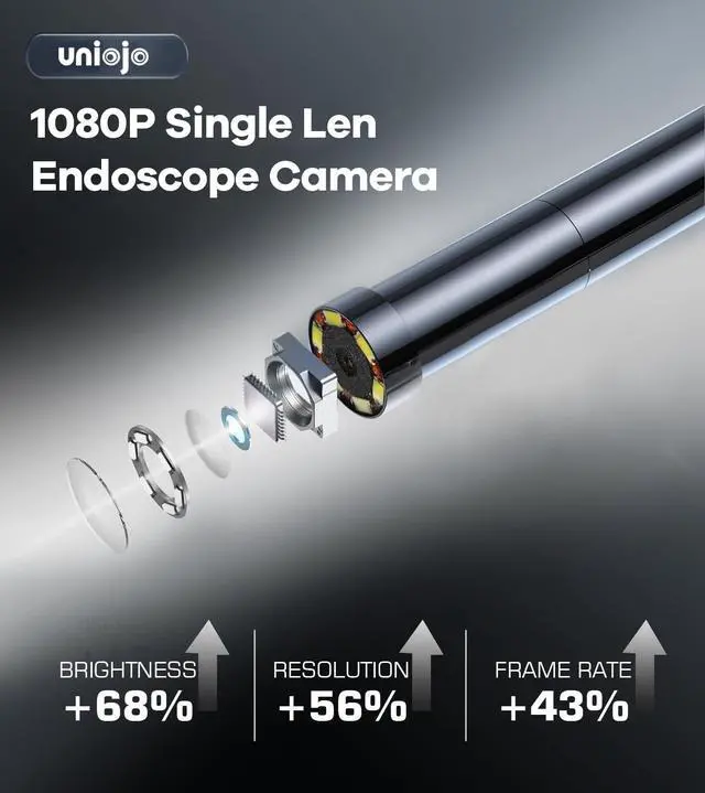 Alt view image 4 of 7 - 5.2mm Borescope, Endoscope Camera with Light, IP67 Waterproof Sewer Camera with 4.3" LCD Screen, 1080P HD with 8 LED Lights, 32GB Card, Carrying Case, Gadgets for Men & Tools for Men