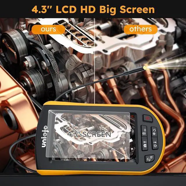 Alt view image 6 of 7 - 5.2mm Borescope, Endoscope Camera with Light, IP67 Waterproof Sewer Camera with 4.3" LCD Screen, 1080P HD with 8 LED Lights, 32GB Card, Carrying Case, Gadgets for Men & Tools for Men