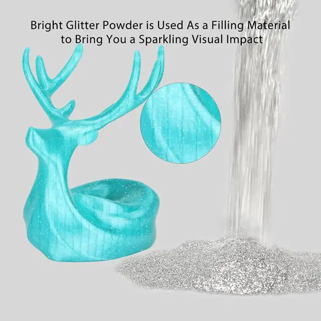 Alt view image 2 of 7 - IEMAI Clear PETG Filament 1.75mm, Transparent Glitter Light Blue, Sparkling 3D Printer Filament Up to 600mm/s Printing, 1kg Spool for Artistic Creations & Home Decor