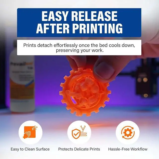 Alt view image 4 of 6 - Prevailent T-80 3D Printer Bed Adhesive Glue  Strong Adhesion for PLA, ABS, TPU, PETG & More, Prevents Warping, Easy Release, Ideal for 3D Printers, Dual Extruders & Hot Beds, 4 fl oz. (118ml)