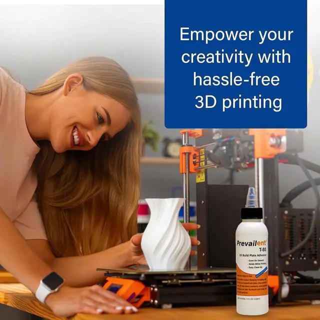 Alt view image 6 of 6 - Prevailent T-80 3D Printer Bed Adhesive Glue  Strong Adhesion for PLA, ABS, TPU, PETG & More, Prevents Warping, Easy Release, Ideal for 3D Printers, Dual Extruders & Hot Beds, 4 fl oz. (118ml)