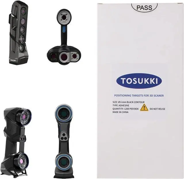 Alt view image 2 of 4 - 6mm Positioning Targets with Black Contour for 3D Scaner,3D scanning Markers/Dots/StickersReference Point Markers/Reflection Markers/for 3D Scaning and Optical Tracking1200 Per Box