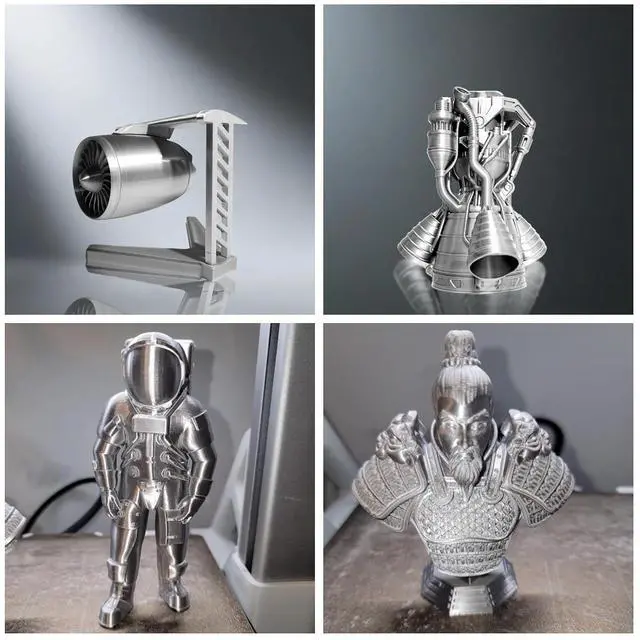 Alt view image 3 of 7 - Geeetech Silk PLA Filament 1.75mm for 3D Printer, Metal-Like Shiny 3D Filament 1kg (2.2lbs) 1 Spool, Dimensional Accuracy +/- 0.02 mm, Metallic Silver Silk Filament