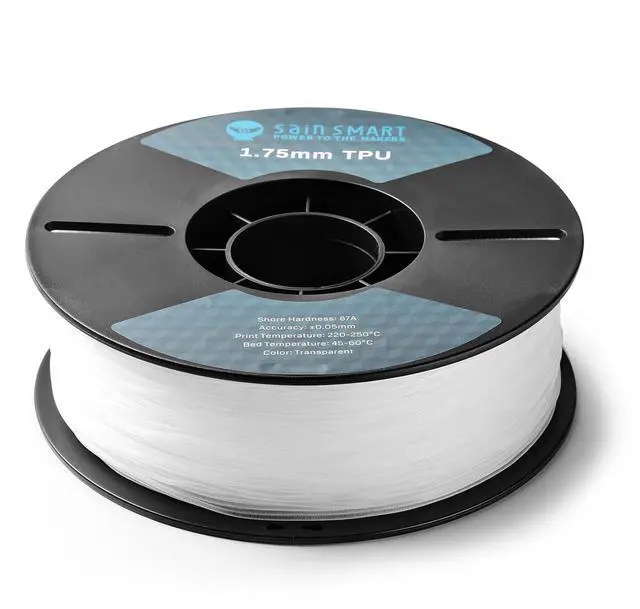 Alt view image 3 of 7 - SainSmart 87A TPU Filament 1.75mm Flexible TPU 3D Printer Filament 1kg Spool, Natural