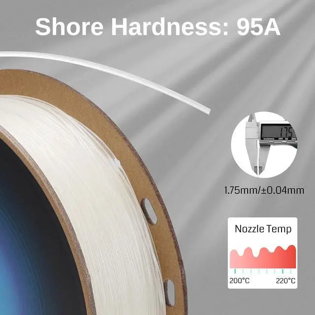 Alt view image 3 of 6 - SainSmart - 540GBL Flexible TPU 3D Printing Filament, Glow in The Dark, Luminous Blue, 1.75 mm, 1 kg, Dimensional Accuracy +/- 0.04 mm