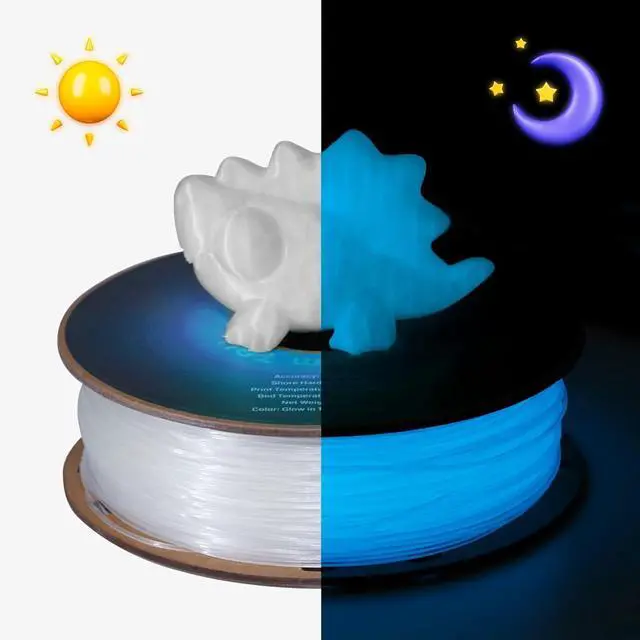 Alt view image 2 of 6 - SainSmart - 540GBL Flexible TPU 3D Printing Filament, Glow in The Dark, Luminous Blue, 1.75 mm, 1 kg, Dimensional Accuracy +/- 0.04 mm