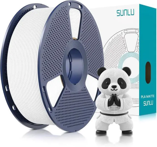 Main image of SUNLU PLA Matte 3D Printer Filament 1.75mm, PLA Filament 1kg Spool (2.2lbs), Dimensional Accuracy +/- 0.02mm, Matte White PLA