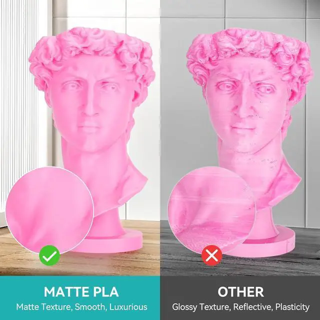 Alt view image 3 of 7 - SUNLU PLA Matte 3D Printer Filament 1.75mm, PLA Filament 1kg Spool (2.2lbs), Dimensional Accuracy +/- 0.02mm, Matte White PLA