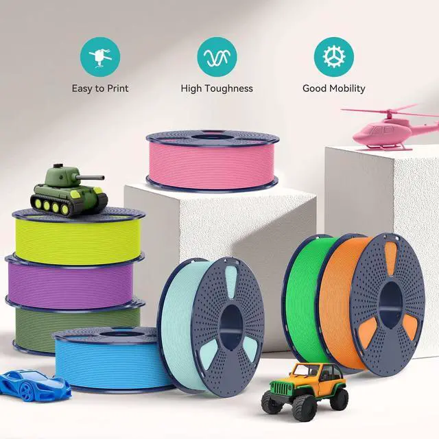 Alt view image 4 of 7 - SUNLU PLA Matte 3D Printer Filament 1.75mm, PLA Filament 1kg Spool (2.2lbs), Dimensional Accuracy +/- 0.02mm, Matte White PLA