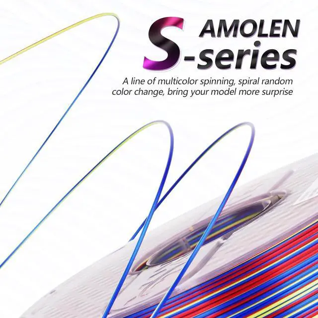 Alt view image 2 of 7 - AMOLEN Silk PLA 3D Printer Filament, Shiny Multicolor Rainbow PLA Filament 1.75mm, Fast Color Change PLA 3D Printing Filament for Most FDM 3D Printer, Blue Red YellowGreen