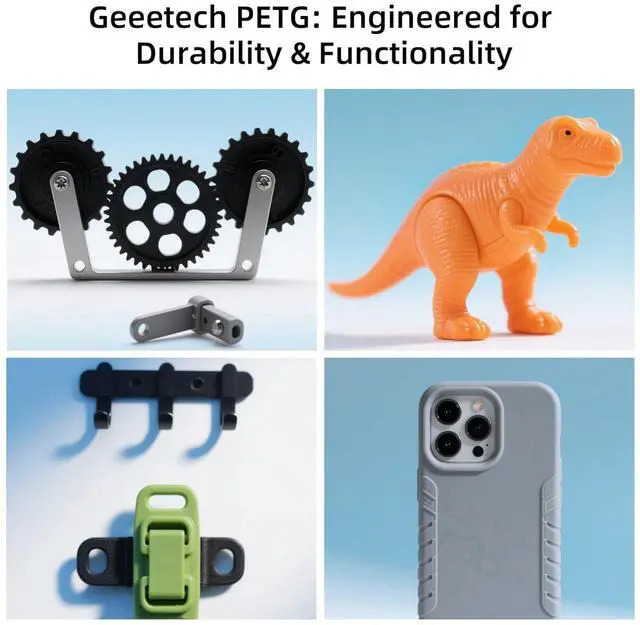 Alt view image 5 of 7 - Geeetech Transparent PETG Filament 1.75mm, 1 KG (2.2lbs) Neatly Wound Spool 3D Printer Filament, High-Toughness, ±0.02mm Accuracy, Non-Clogging & Non-Stringing, Fits Most FDM Printers, Clear