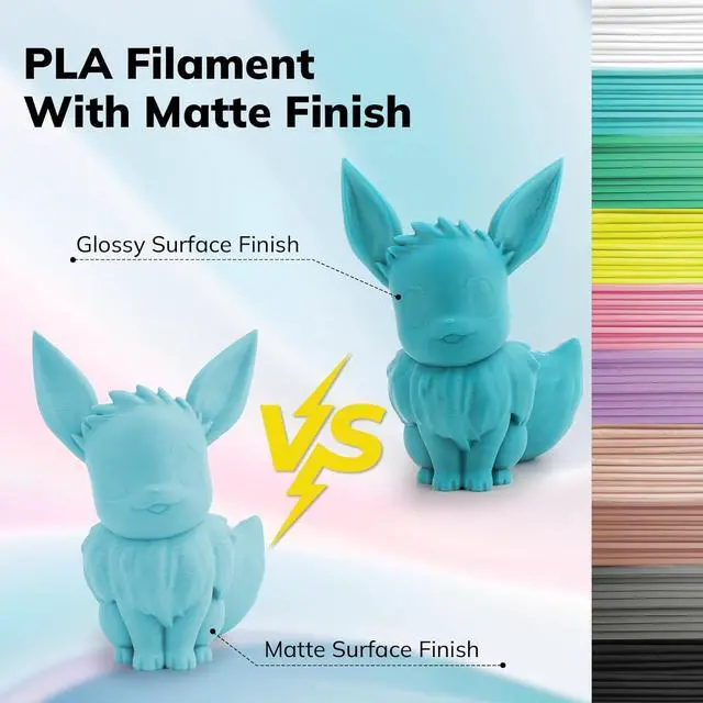 Alt view image 2 of 7 - AMOLEN Matte PLA 3D Printer Filament, Ice Blue PLA Filament 1.75mm with Smooth Matte Finish, 3D Printing Filament for Most FDM 3D Printers, Dimensional Accuracy +/- 0.02mm, 1kg Spool (2.2lbs)