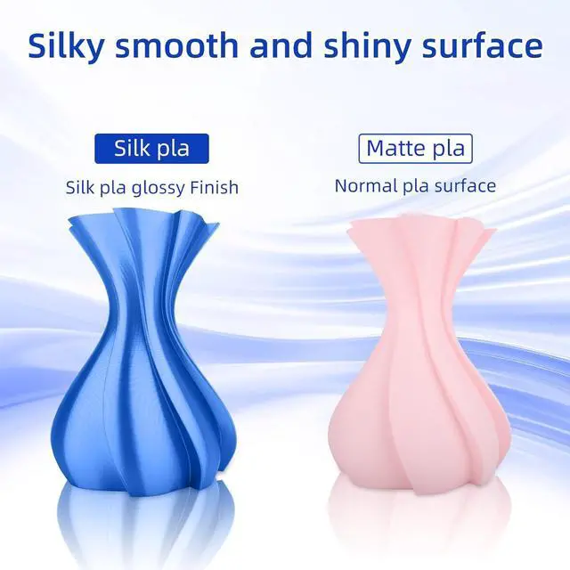 Alt view image 2 of 7 - Silk PLA Filament 1.75mm, Silk PLA 3D Printer Filament, 2.2 LBS (1KG) Cardboard Spool, Fit Most FDM 3D Printer, Silk Blue