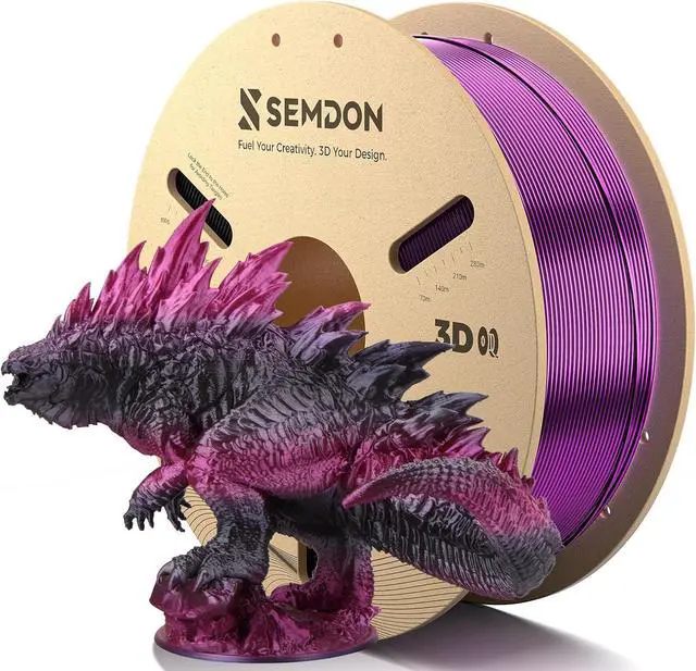 Main image of 3D Printer Filament 3D Printer with Filament Pla Filament 1.75mm Rainbow Pla,3D Printer Filament Dimensional Accuracy of +/- 0.02mm and Fit Most FDM (Gradient Purple Black)