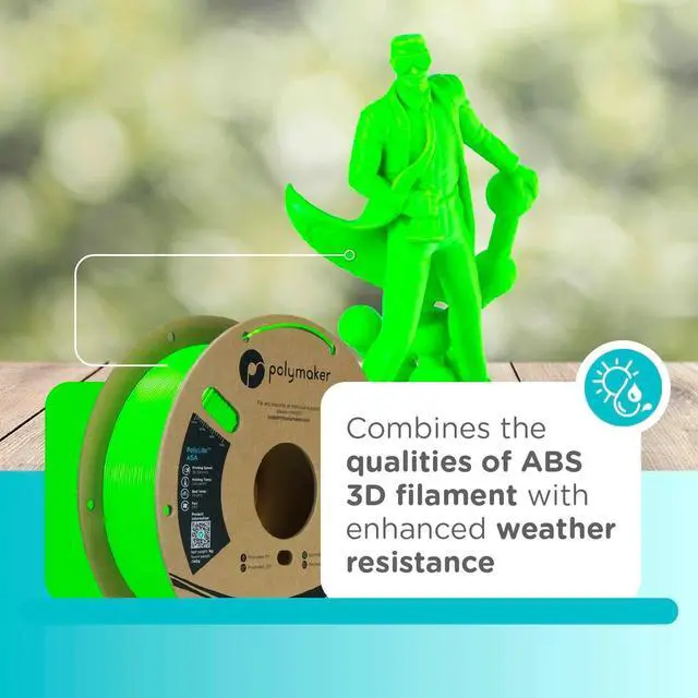 Alt view image 2 of 7 - Polymaker ASA Filament 1.75mm Pop Green, 1kg ASA 3D Printing Filament, Heat & Weather Resistant - ASA 3D Printer Filament Perfect for Printing Outdoor Functional Parts