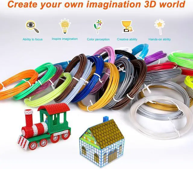 Alt view image 5 of 5 - 31 Colors 3D Pen Filament Refills Works with SCRIB3D PIKA3D MYNT3D 3D Pen, 16 Feet Per Color 1.75mm PLA 3D Printing Filament Refills, NOT FIT 3Doodler Start Pen