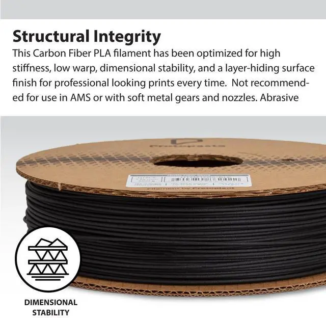 Alt view image 3 of 7 - Protopasta 3D Printer Filament, PLA Filament 1.75mm, Composite Carbon Fiber PLA, 500g Spool