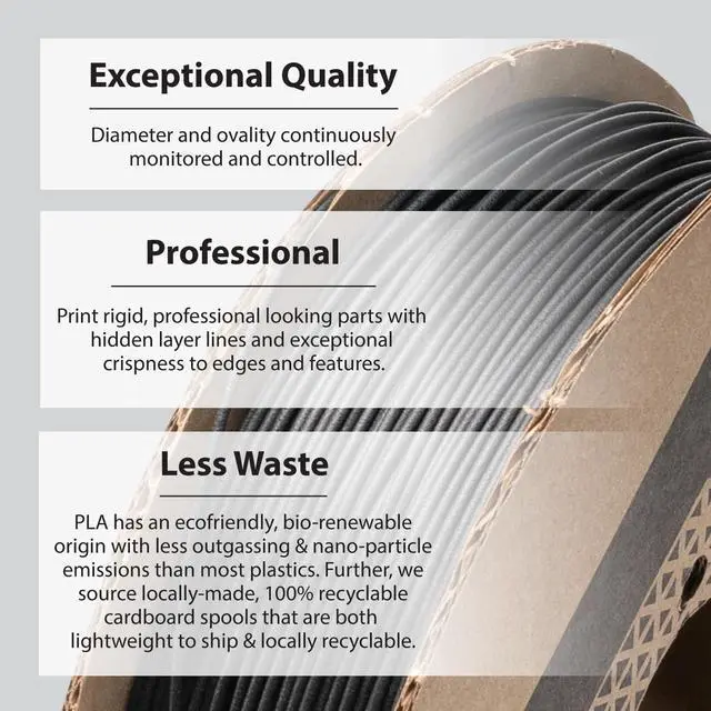 Alt view image 4 of 7 - Protopasta 3D Printer Filament, PLA Filament 1.75mm, Composite Carbon Fiber PLA, 500g Spool