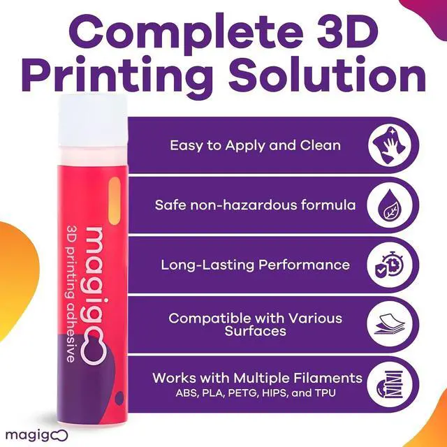 Alt view image 2 of 7 - MO2018 3D Printer Adhesive Glue  Reduces Warping for ABS, PLA, PETG, HIPS, ASA, and TPU Filaments  Flex Plate, Glass, PEI, Buildtak, and Kapton Compatible - All-in-One Solution (4 fl. oz)