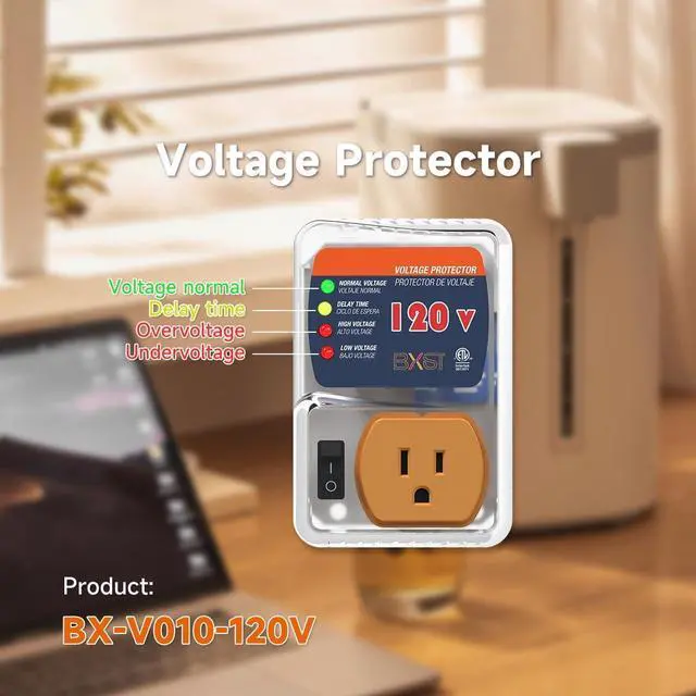 Alt view image 5 of 7 - [ETL Listed] BXST Single Outlet Surge Protector for Refrigerators Voltage Protector for Home Appliance Delay Protection Electronic Surge Protector for Fridge TV Air Conditioners 120V 15A 1800Watts