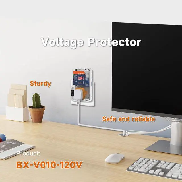 Alt view image 6 of 7 - BXST One Outlet Wall Plug Surge Protector Voltage Protector for Refrigerators Against High and Low Voltage Surge Protector for Home Appliances (ETL)