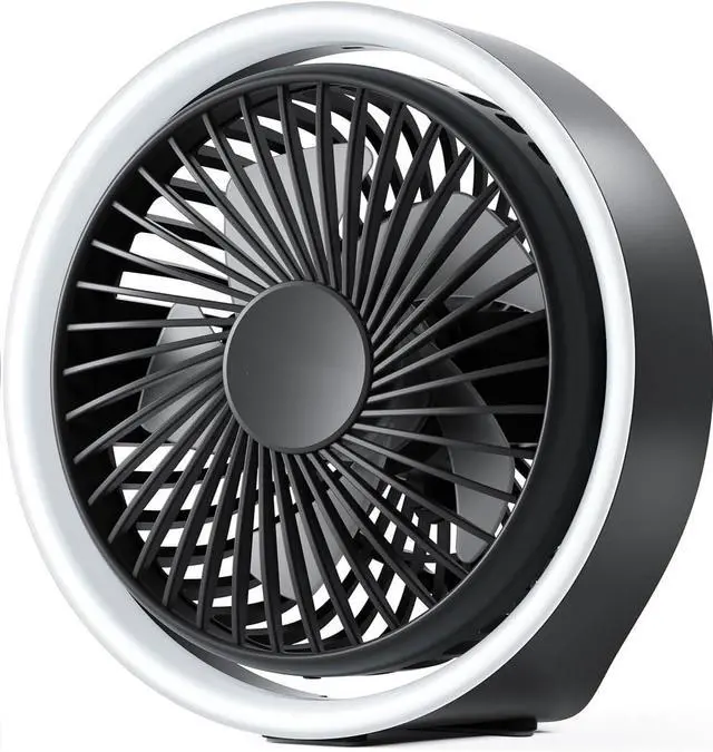 Main image of EasyAcc Portable Fan, Desk Fan with LED Light Strong Airflow Portable Rechargeable Fan, 360°Rotatable Quiet & Powerful Personal Small Desk Table Fan Travel Fan for Desk Home Bedroom Office