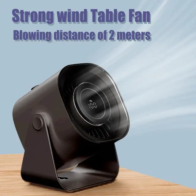 Alt view image 3 of 7 - Desk Fan Battery Rechargeable 5000mAh Fold able Portable Table Fan, 100 speeds Adjustable Long Time Battery Operated fan for Home Travel Outdoor Office for Women Men Gift - Black