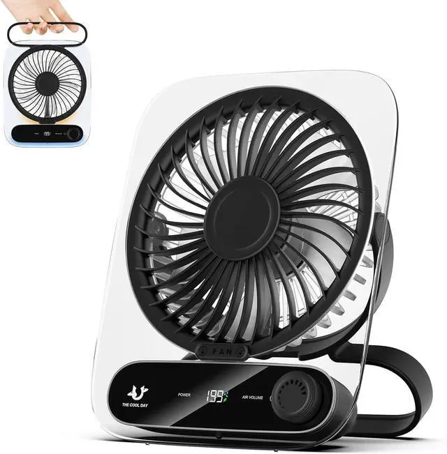 Main image of Simpeak Desk Fan, 3000 mAh USB Rechargeable Fan, 199 Speed Portable Travel Fan, Operated 3-10 Hours, Silent Personal Small Table Fans for Bedroom Office Summer Outdoor (Black)