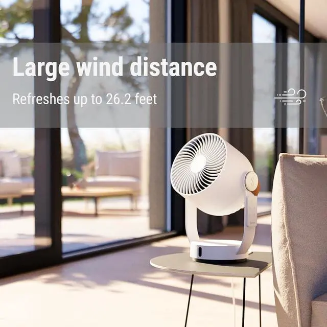 Alt view image 3 of 5 - Stadler Form 3D air circulator Leo, fan with horizontal and vertical swing mode, wide range of up to 26 feet, white with remote control