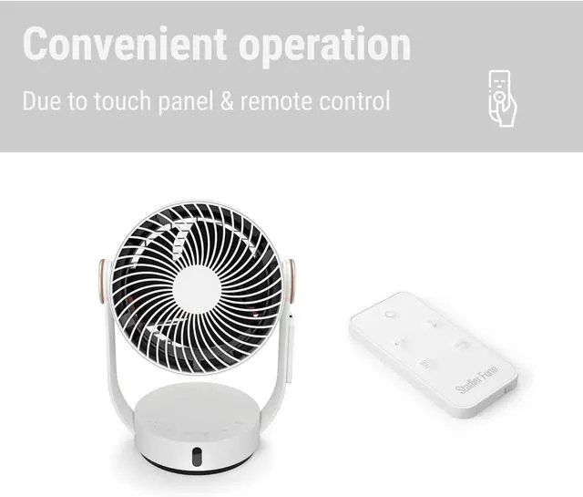 Alt view image 5 of 5 - Stadler Form 3D air circulator Leo, fan with horizontal and vertical swing mode, wide range of up to 26 feet, white with remote control
