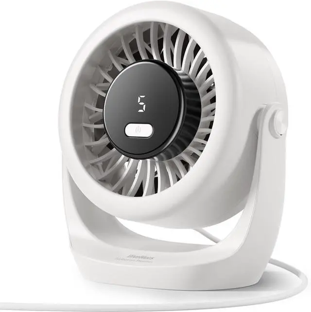 Main image of Diveblues USB Desk Turbo Fan, Ultra-Quiet Mini Desk Fan, Powerful Wind, LED Display, 5 Speed, 360° Rotating Small Portable Fan for Home, Office and Outdoor Cool Tech Gadgets - TurboBreeze