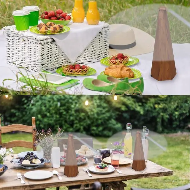 Alt view image 5 of 7 - 3 PCS Fly Fan for Tables Fan Fly Portable Wood Grain Table Fan,for Outdoor