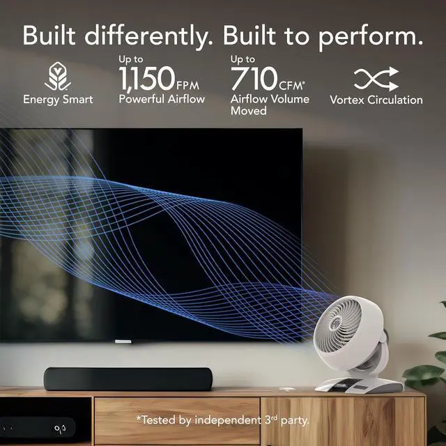 Alt view image 2 of 6 - Vornado 5303DC Energy Smart Small Air Circulator Fan with Variable Speed Control, white, Medium