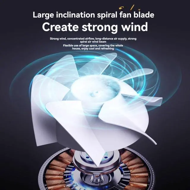 Alt view image 2 of 6 - Desk Fan, USB Rechargeable Quiet Desktop Fan with 5400mAh Battery & LED Display, Adjustable Speed Control, 90° Tilt Head Hangable Table Fan for Office, Bedroom, Dorm, Kitchen (Deep Sky Grey)