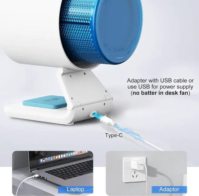 Alt view image 4 of 7 - Desk Fan,Small Fan for Bedroom,Portable Fan with Air Purifier,Personal Fan with Four Different Emotions,Desk Fans Small Quiet,4 Speed Adjustment,Cooling Fan for Home Office Bedroom(No Battery)