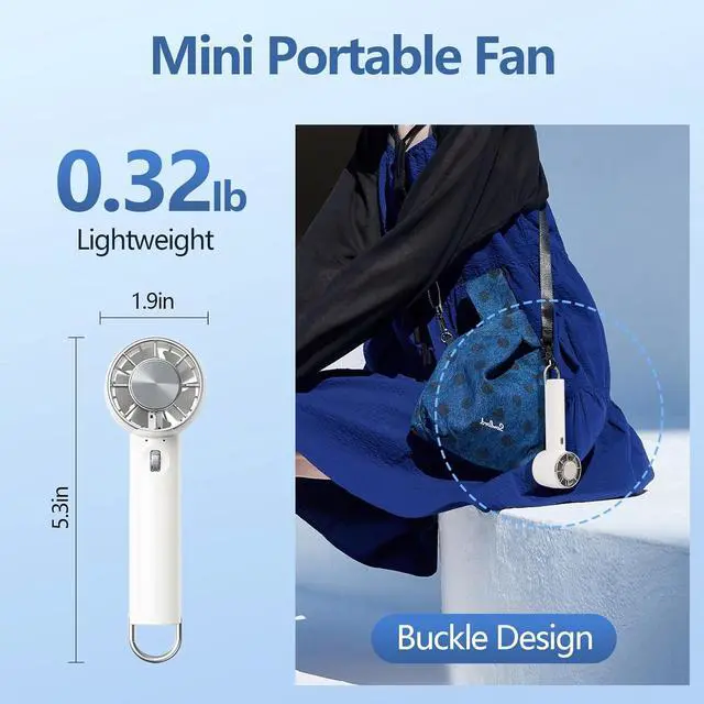 Alt view image 4 of 7 - Handheld Portable Turbo Fan with Cold Compress, High-Speed 2 in 1 Hand Held & Desk Fan, 4200mAh Battery Rechargeable Mini Personal Travel Fan for Home, Office, Outdoor, Makeup (White)