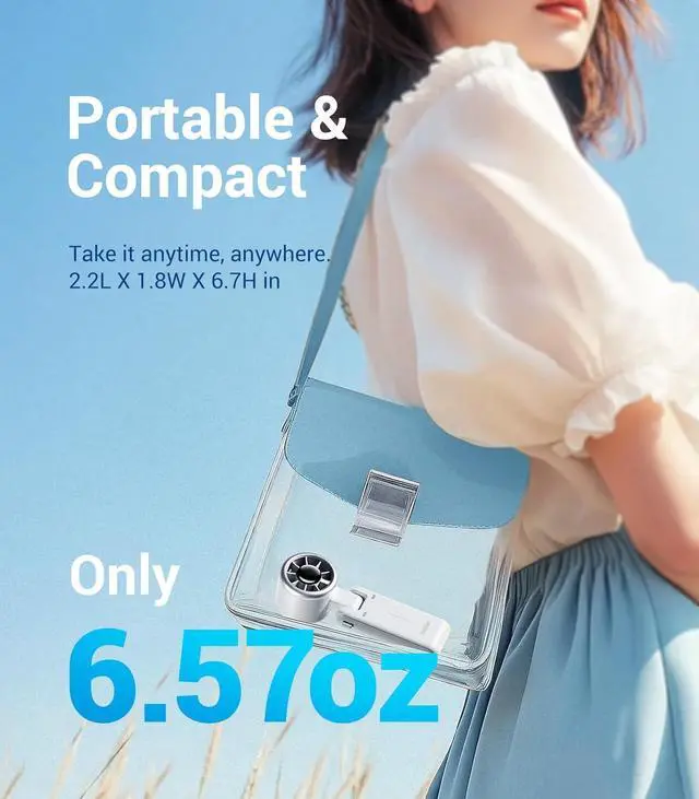 Alt view image 4 of 7 - Diveblues Portable Handheld Turbo Fan, 5 Gear Wind, Battery Operated, Up to 12 Working Hours, 3 IN 1 Hand Fan with Air Turbo Tech Cooling Fan for Outdoor Activities, Travel, Working