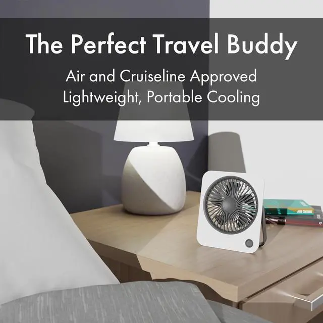 Alt view image 4 of 5 - Desk Fan, Rechargeable Battery Powered Mini Fan with Sleek Design, Portable and Quiet Operation, Ideal for Office or Home Use, Compact and Efficient Cooling Solution for Any Workspace
