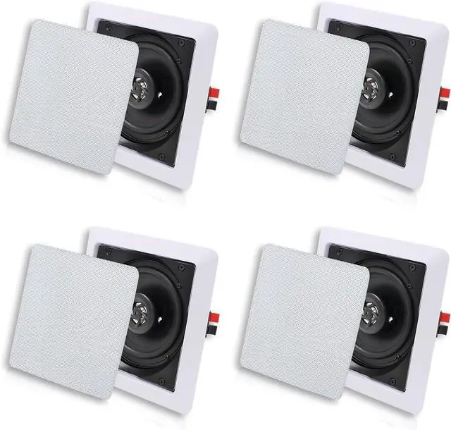 Main image of Herdio Bluetooth Ceiling Speakers, 320W 5.25 Inch Flush Mount in Wall Speakers Surround Sound System, Perfect for Home Theater, TV, Bathroom, White, 2 Pairs