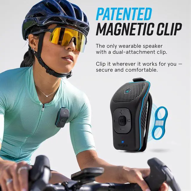 Alt view image 2 of 7 - noxgear 39g Wearable Bluetooth Speaker, Magnetic Mini Clip-On, Waterproof Up to 15 Hours Playtime | Clip On Bluetooth, Wearable Speaker with Microphone, 100ft Range