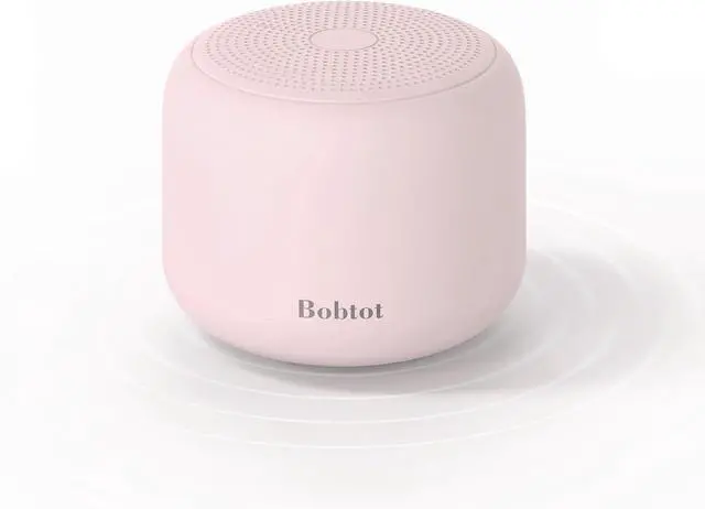 Main image of Bobtot Portable Bluetooth Speakers with Strap Easy to Carry, Wireless IPX5 Waterproof Mini Speaker with Loud Stereo Sound, 20 Hours Playtime, Rechargeable Battery, Built-in Microphone, Pink