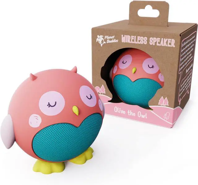 Main image of Planet Buddies Kids Bluetooth Speaker Boys and Girls with Microphone, Mini Bluetooth Speaker Portable Wireless, 60 Day Battery, for Home, Outdoor and Travel, Works with iPhone and Android  Olive Owl