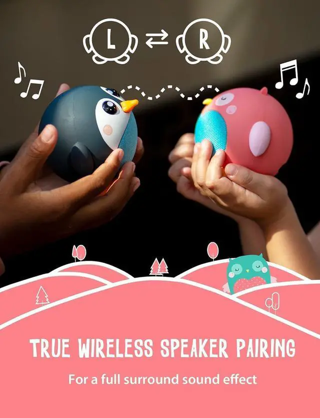 Alt view image 5 of 6 - Planet Buddies Kids Bluetooth Speaker Boys and Girls with Microphone, Mini Bluetooth Speaker Portable Wireless, 60 Day Battery, for Home, Outdoor and Travel, Works with iPhone and Android  Olive Owl