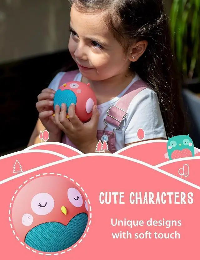Alt view image 6 of 6 - Planet Buddies Kids Bluetooth Speaker Boys and Girls with Microphone, Mini Bluetooth Speaker Portable Wireless, 60 Day Battery, for Home, Outdoor and Travel, Works with iPhone and Android  Olive Owl